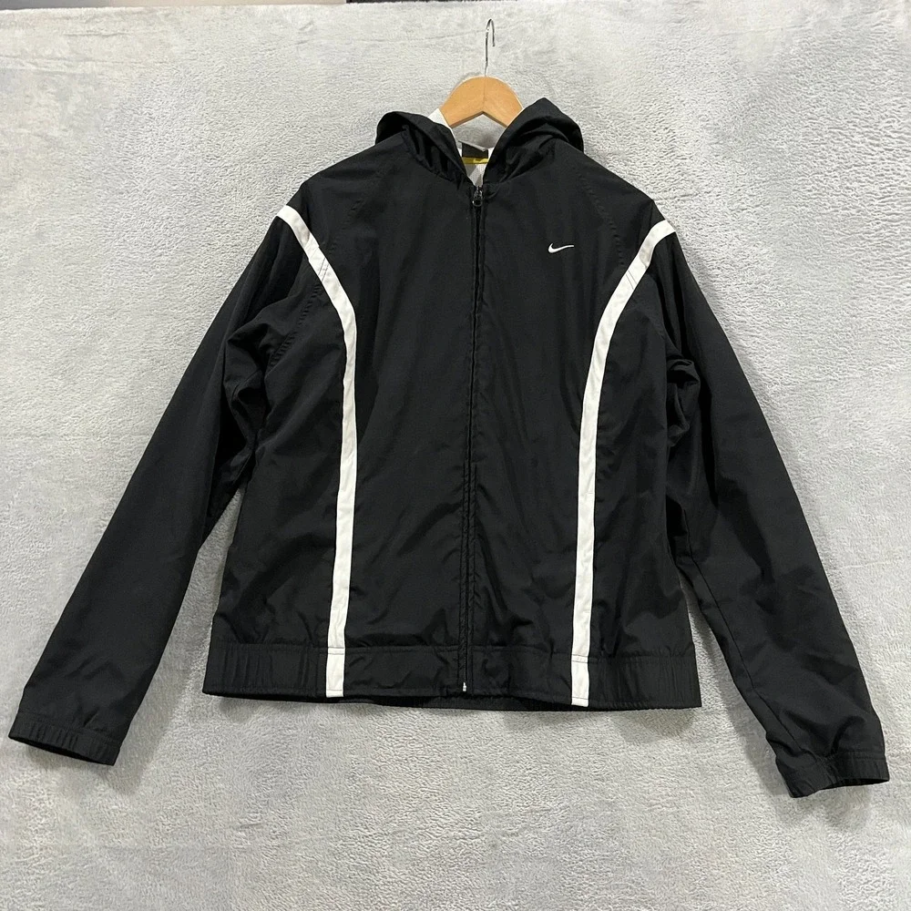 Vintage Nike Jacket Womens XL 16-18 Windbreaker Full Zip Hood Retro 90s‎